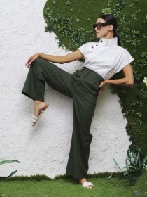 Повсякденний костюм ISSA Plus модель 13405_зеленый_белый Фото