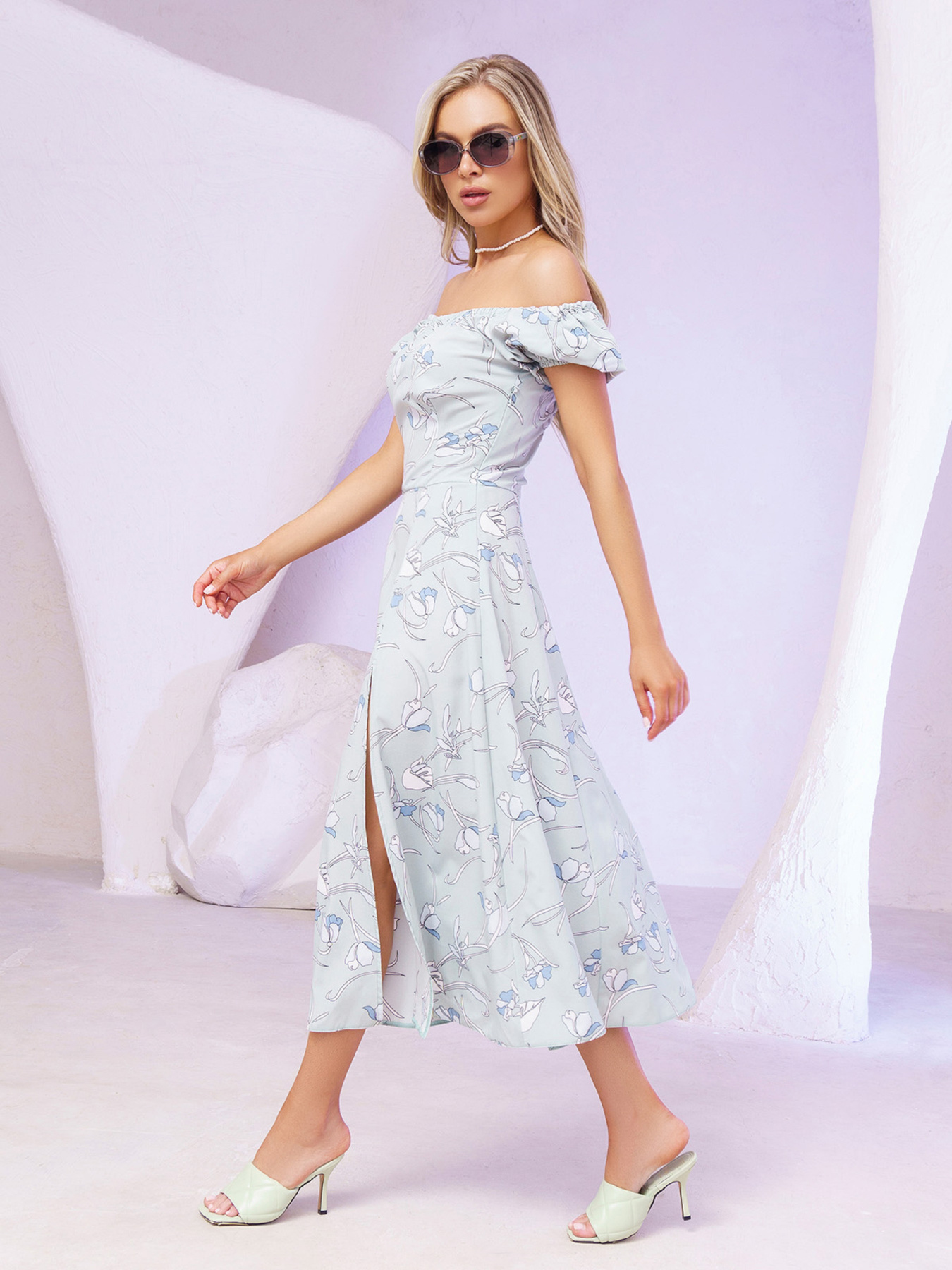 Платье миди ISSA Plus модель 13334_olive Фото