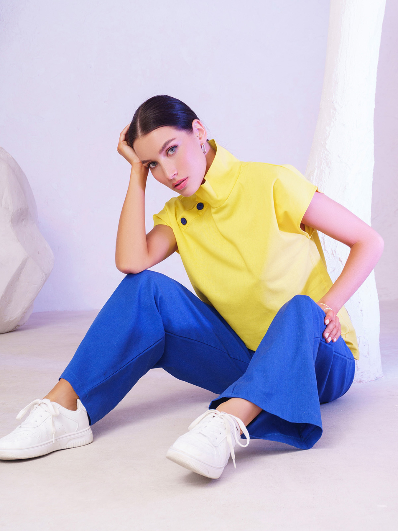 Костюм ISSA Plus модель 13405_желтый_синий Фото