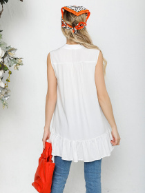 Блуза ISSA Plus модель SA-203_milky Блуза ISSA Plus модель SA-203_milky Фото