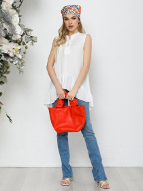 Блуза ISSA Plus модель SA-203_milky Блуза ISSA Plus модель SA-203_milky Фото