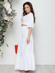 Повседневный костюм ISSA Plus модель 12614_white Фото