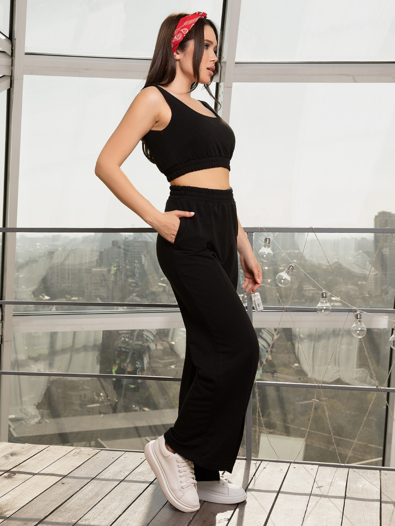 Повседневный костюм ISSA Plus модель 12685_black Фото