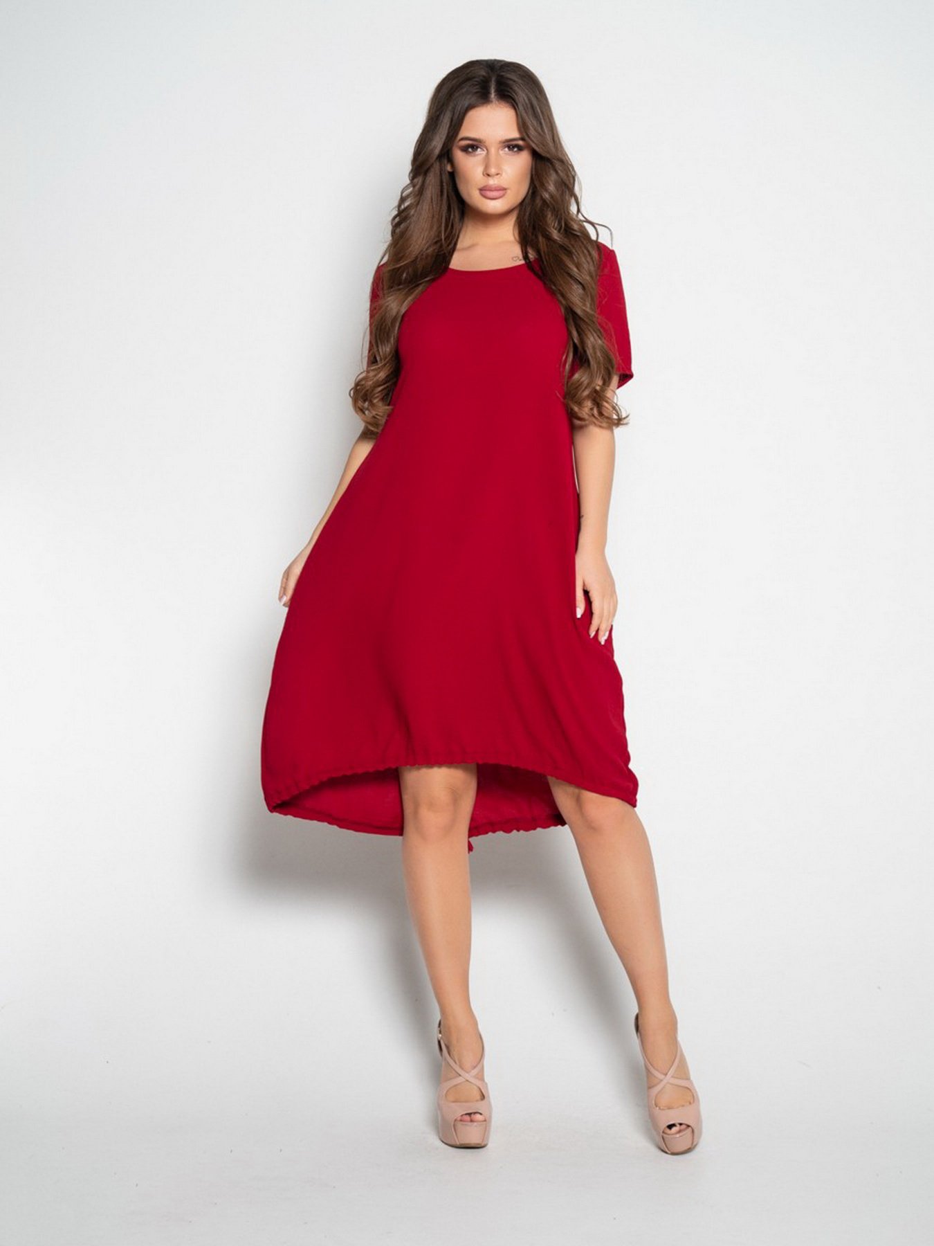 Платье мини ISSA Plus модель 10497_burgundy Фото