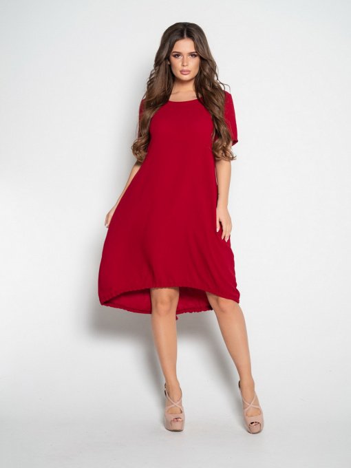 Платье мини ISSA Plus модель 10497_burgundy Фото