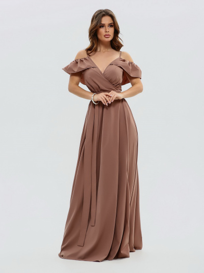 Сукня максі ISSA Plus модель 10816_brown - фото