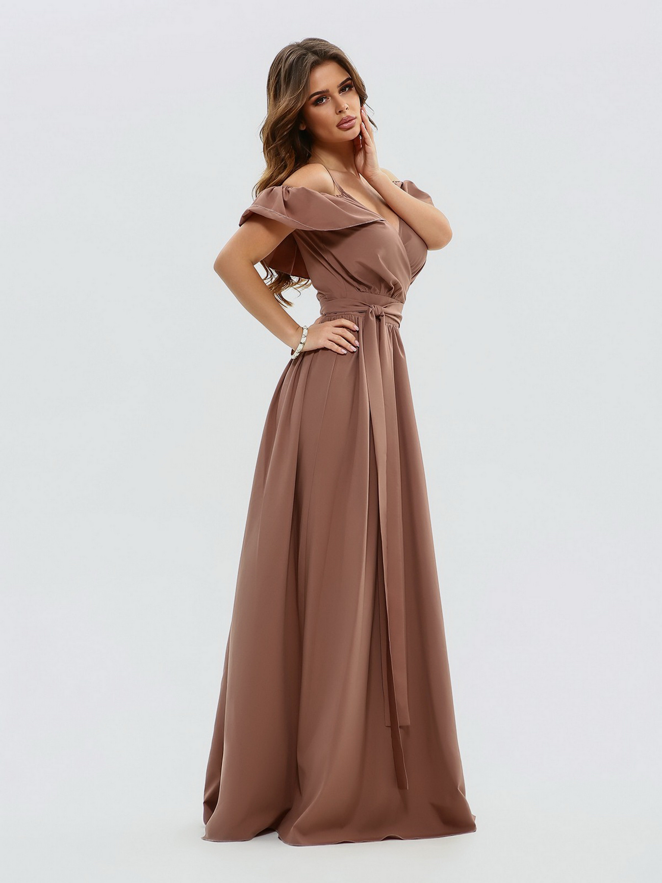 Платье макси ISSA Plus модель 10816_brown Платье макси ISSA Plus модель 10816_brown Фото