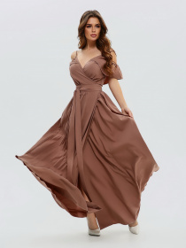 Платье макси ISSA Plus модель 10816_brown Платье макси ISSA Plus модель 10816_brown Фото