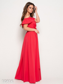 Сукня максі ISSA Plus модель 10816_crimson Фото