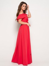 Платье макси ISSA Plus модель 10816_crimson Фото