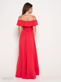 Платье макси ISSA Plus модель 10816_crimson Фото