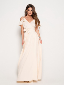 Платье макси ISSA Plus модель 10816_milky Фото