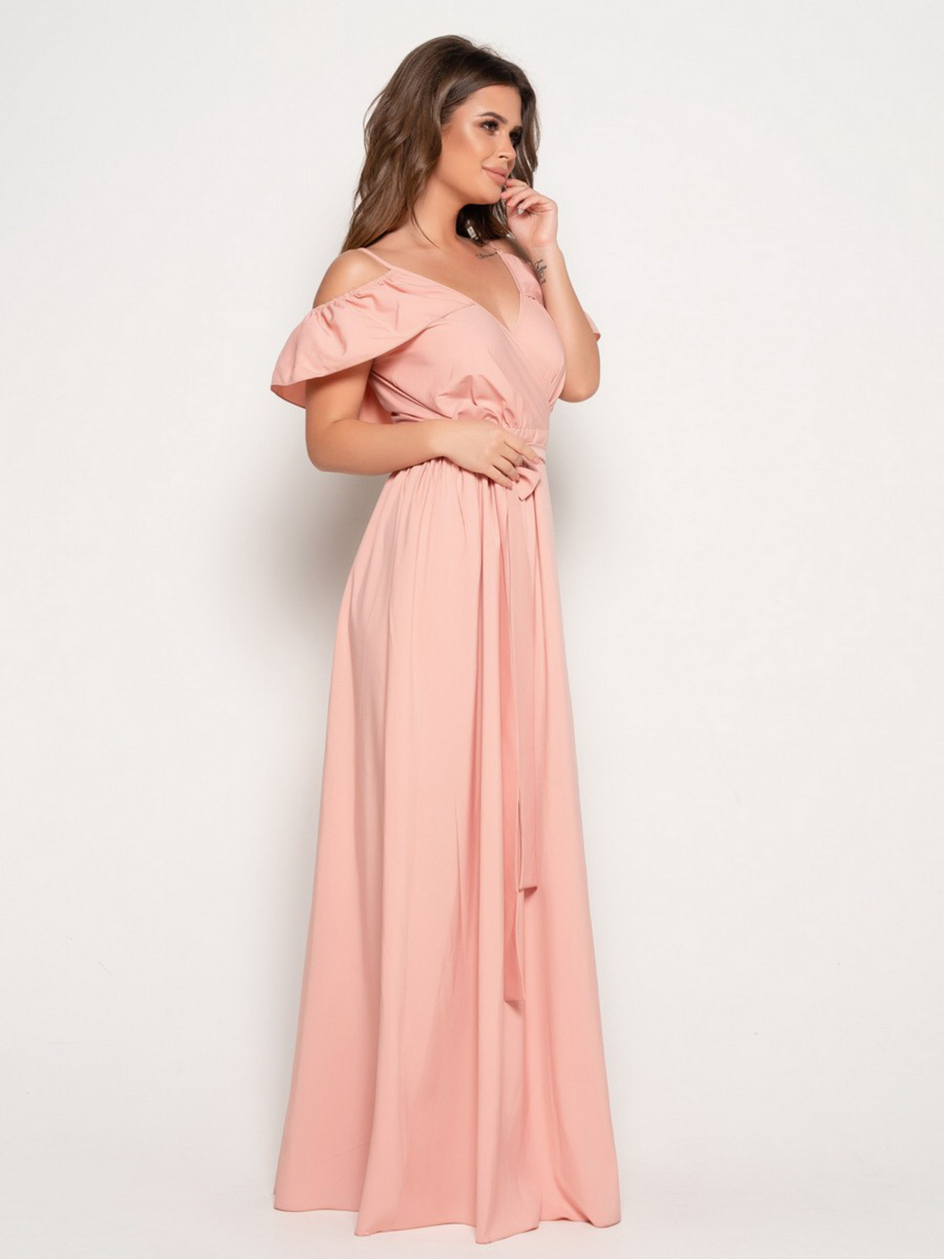 Платье макси ISSA Plus модель 10816_peach Фото