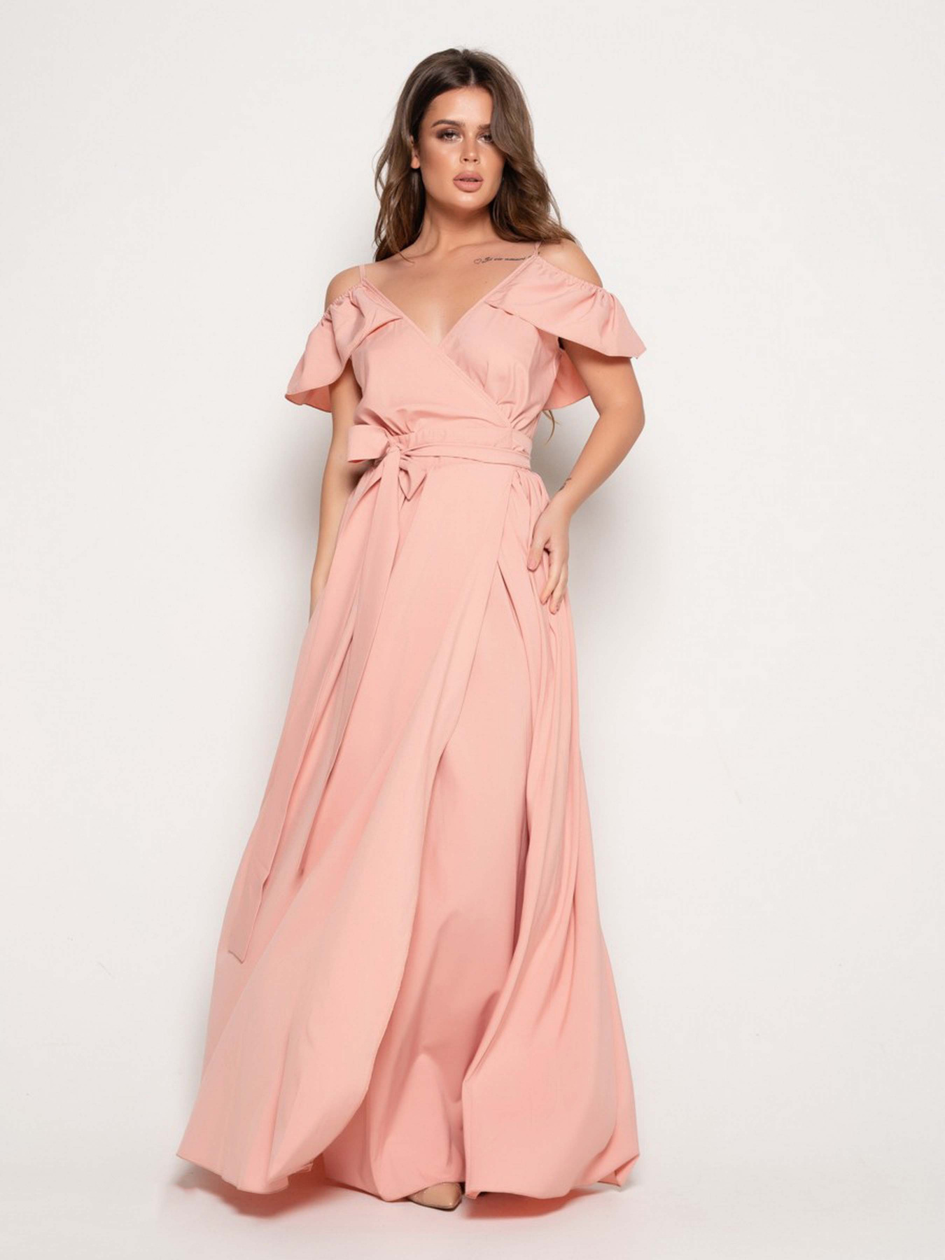 Платье макси ISSA Plus модель 10816_peach Фото