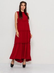 Сарафан ISSA Plus модель 10887_burgundy Фото