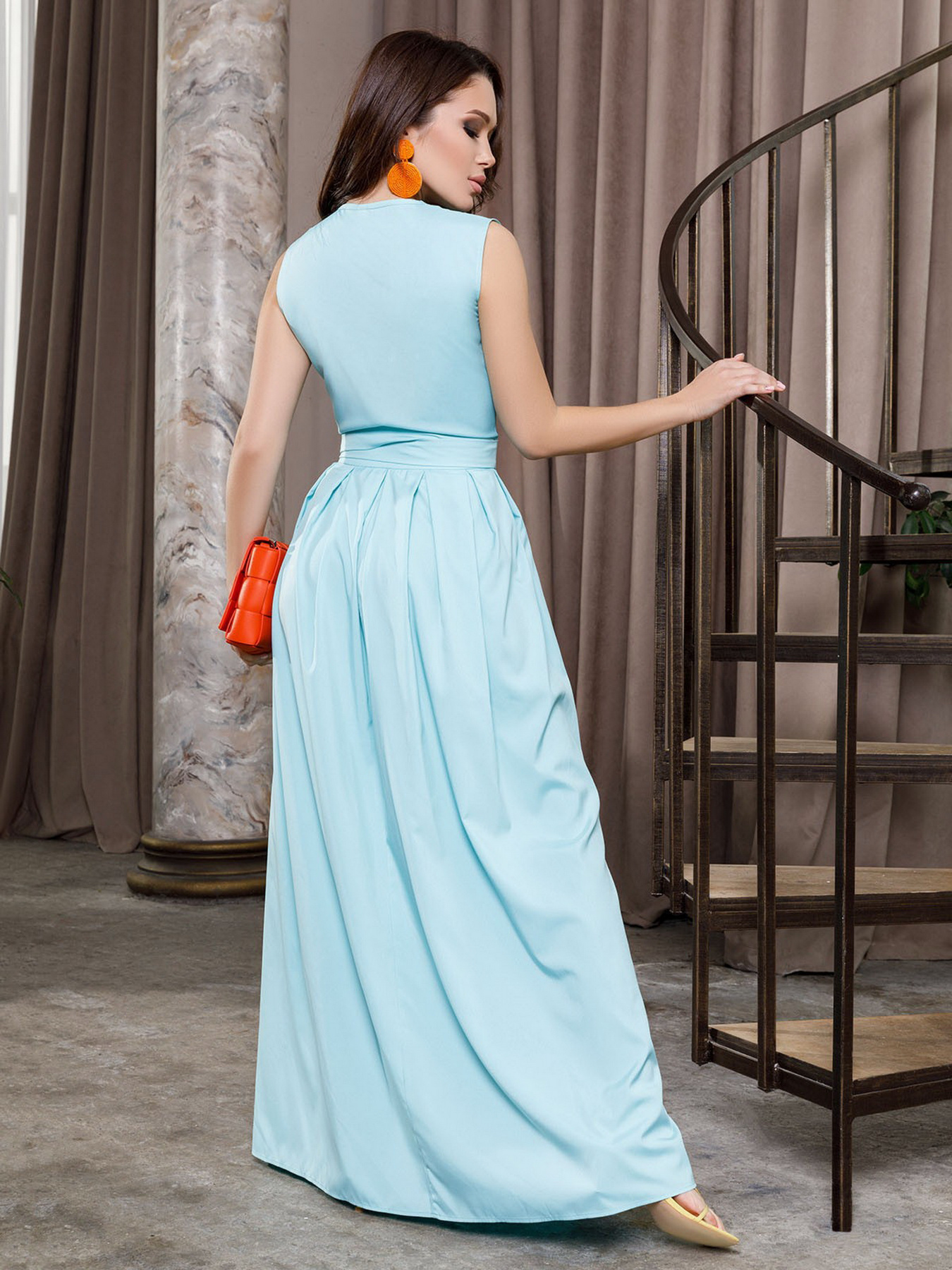 Сукня максі ISSA Plus модель 10909_mint Фото