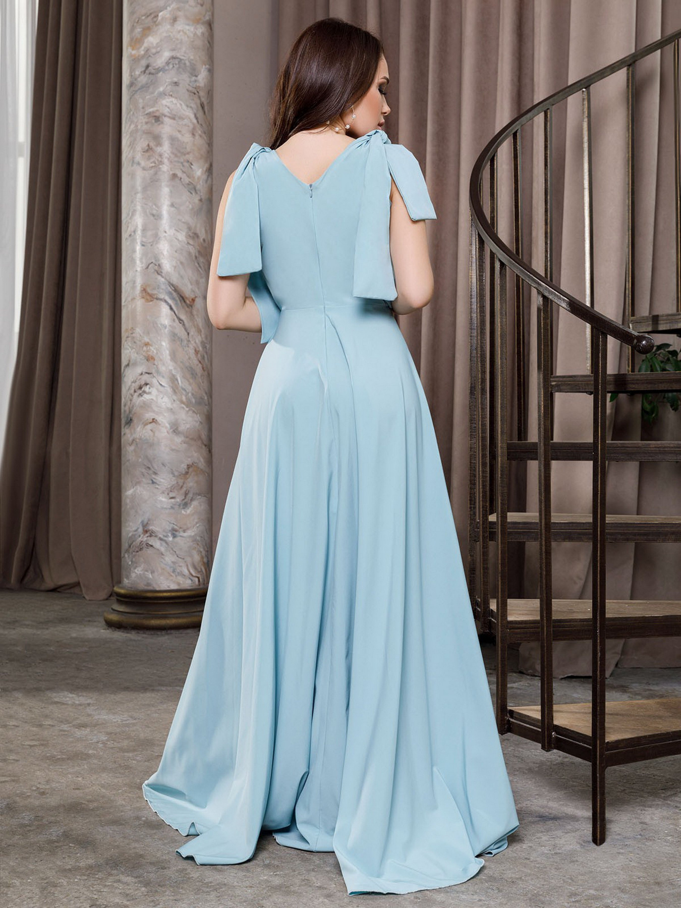 Платье макси ISSA Plus модель 12062_blue Фото