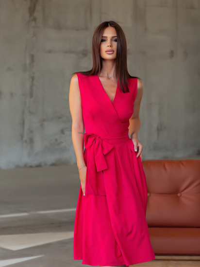 Сукня міні ISSA Plus модель 12080_crimson — фото 4 - INTERTOP