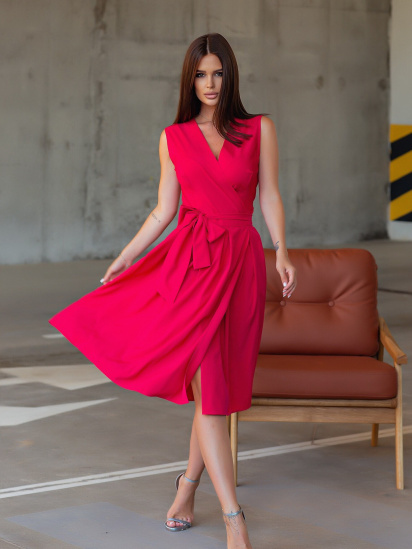 Сукня міні ISSA Plus модель 12080_crimson - фото