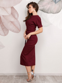 Платья ISSA Plus модель 12508_burgundy Платья ISSA Plus модель 12508_burgundy Фото
