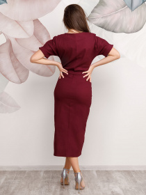 Платья ISSA Plus модель 12508_burgundy Платья ISSA Plus модель 12508_burgundy Фото