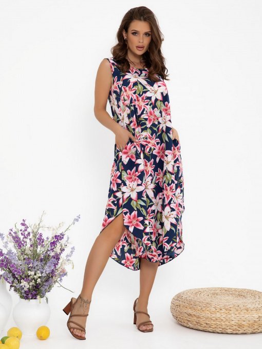 Сарафан ISSA Plus модель 12523_blue Фото