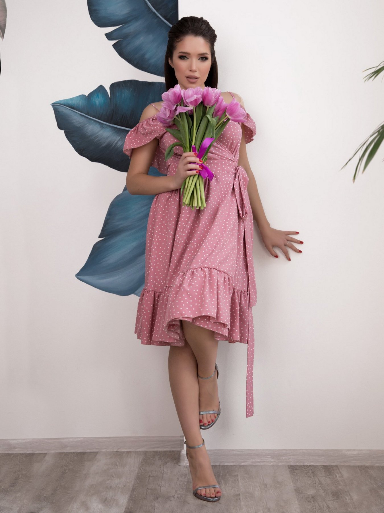 Платье миди ISSA Plus модель 12526_pink Фото