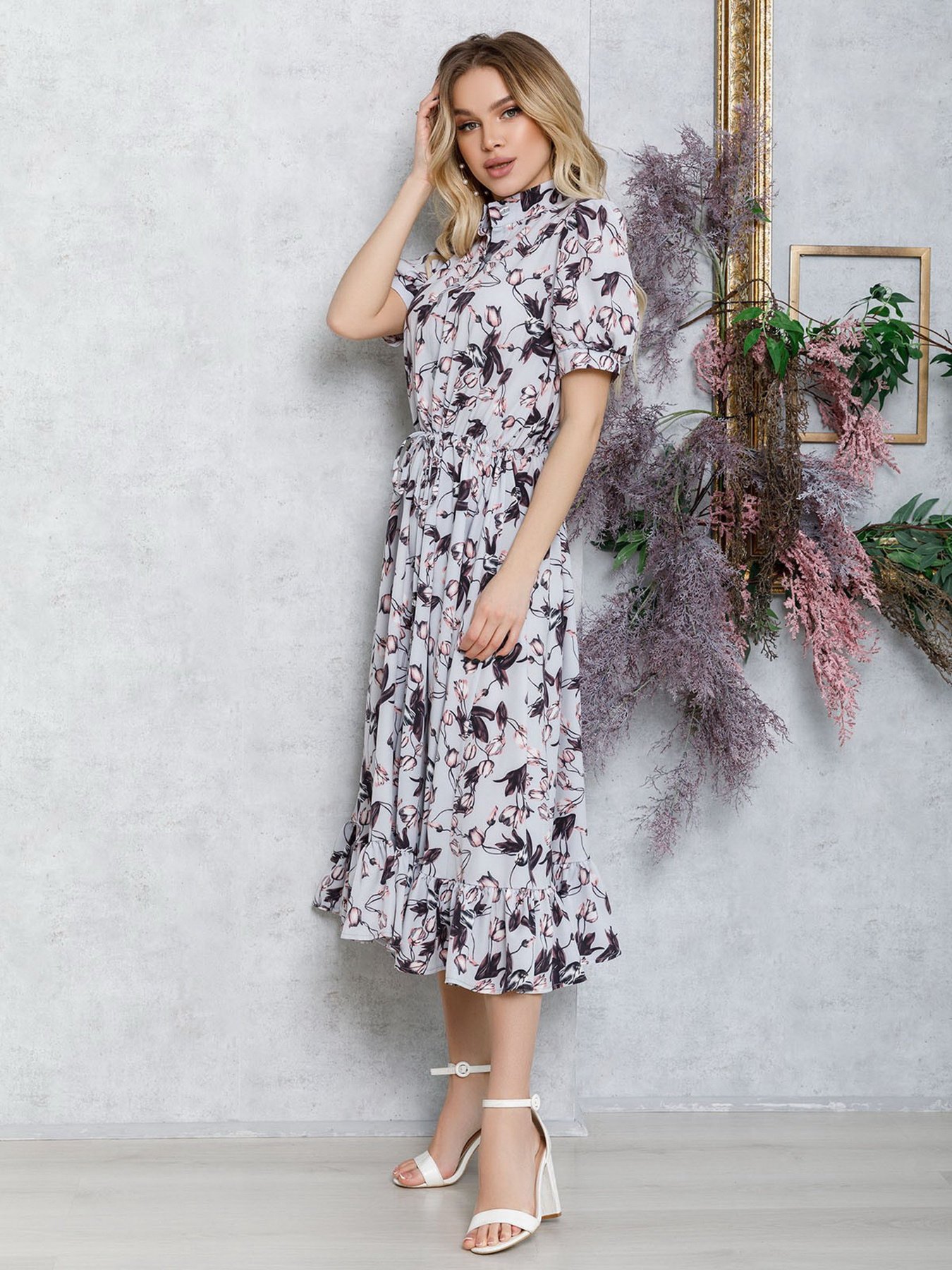 Сукня міді ISSA Plus модель 12552_grey Фото