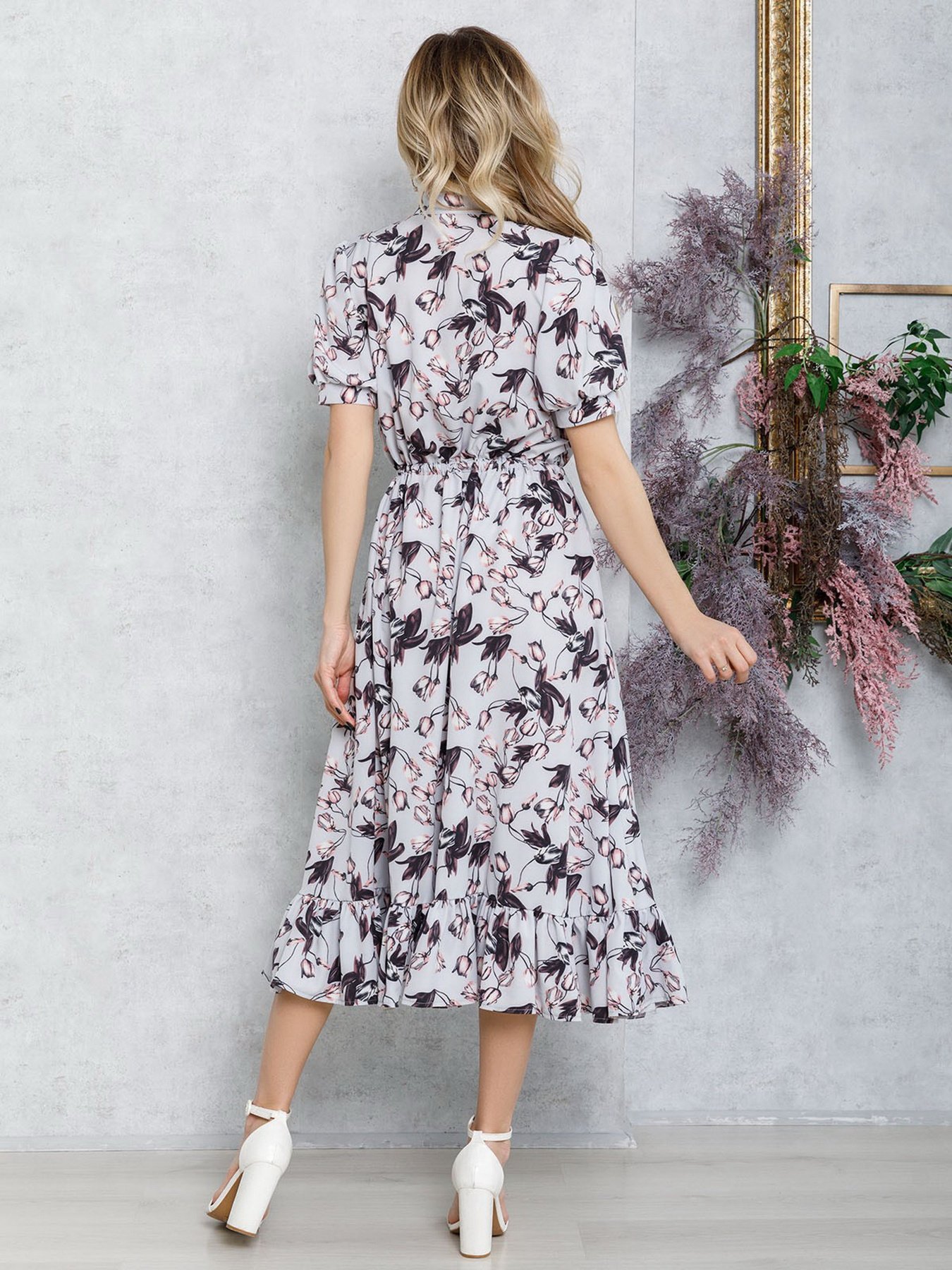 Сукня міді ISSA Plus модель 12552_grey Фото