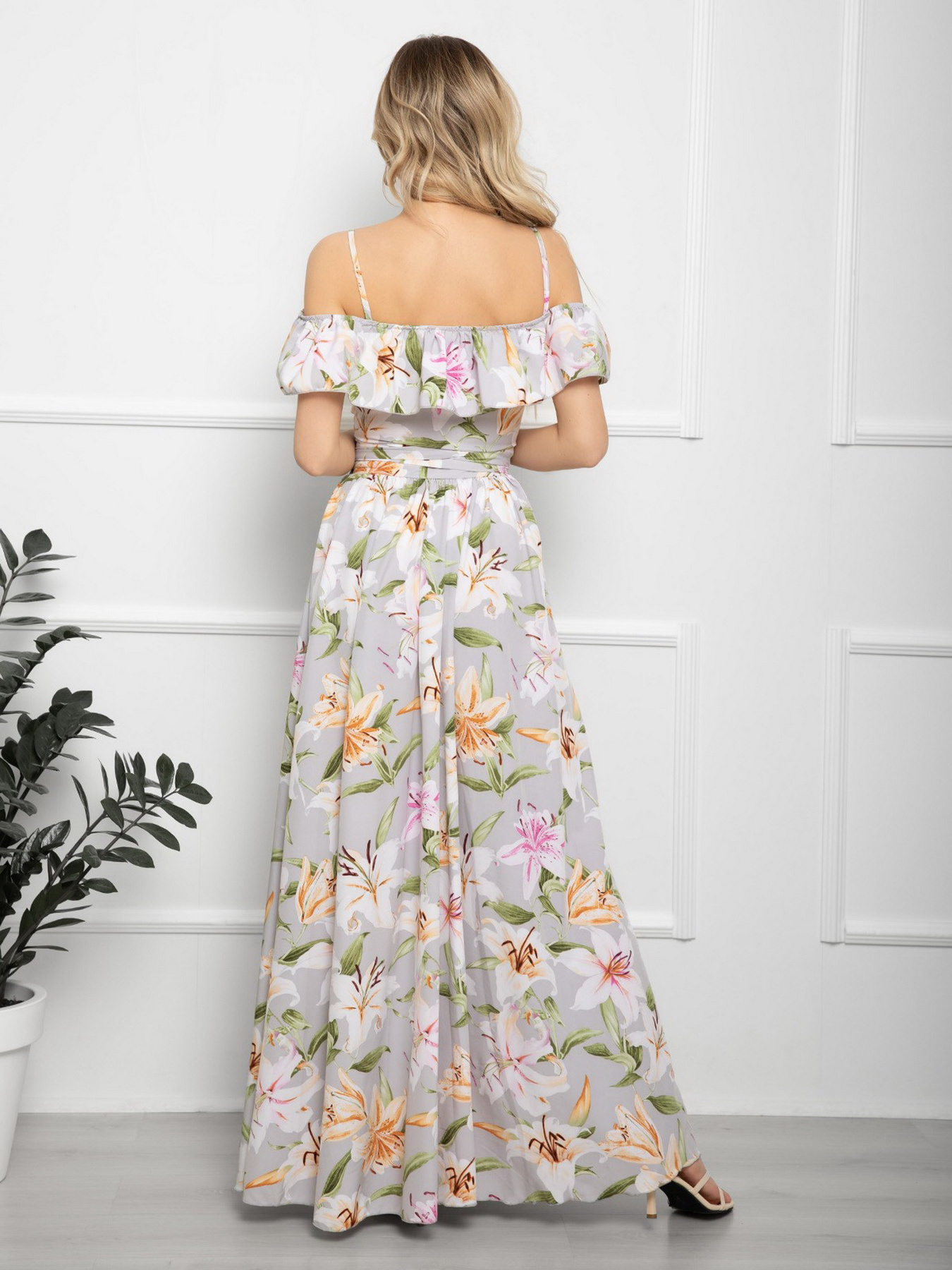 Платье макси ISSA Plus модель 12554_grey Фото