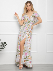 Платье макси ISSA Plus модель 12554_grey Фото