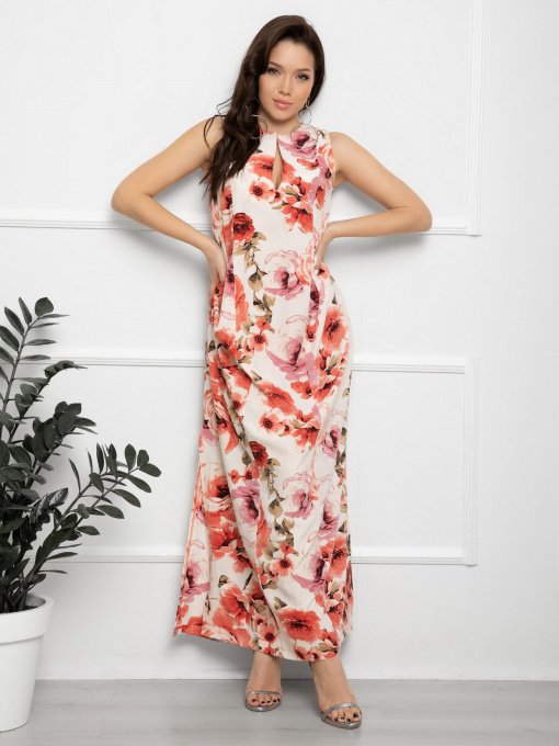 Сукня максі ISSA Plus модель 12581_multicolor Фото