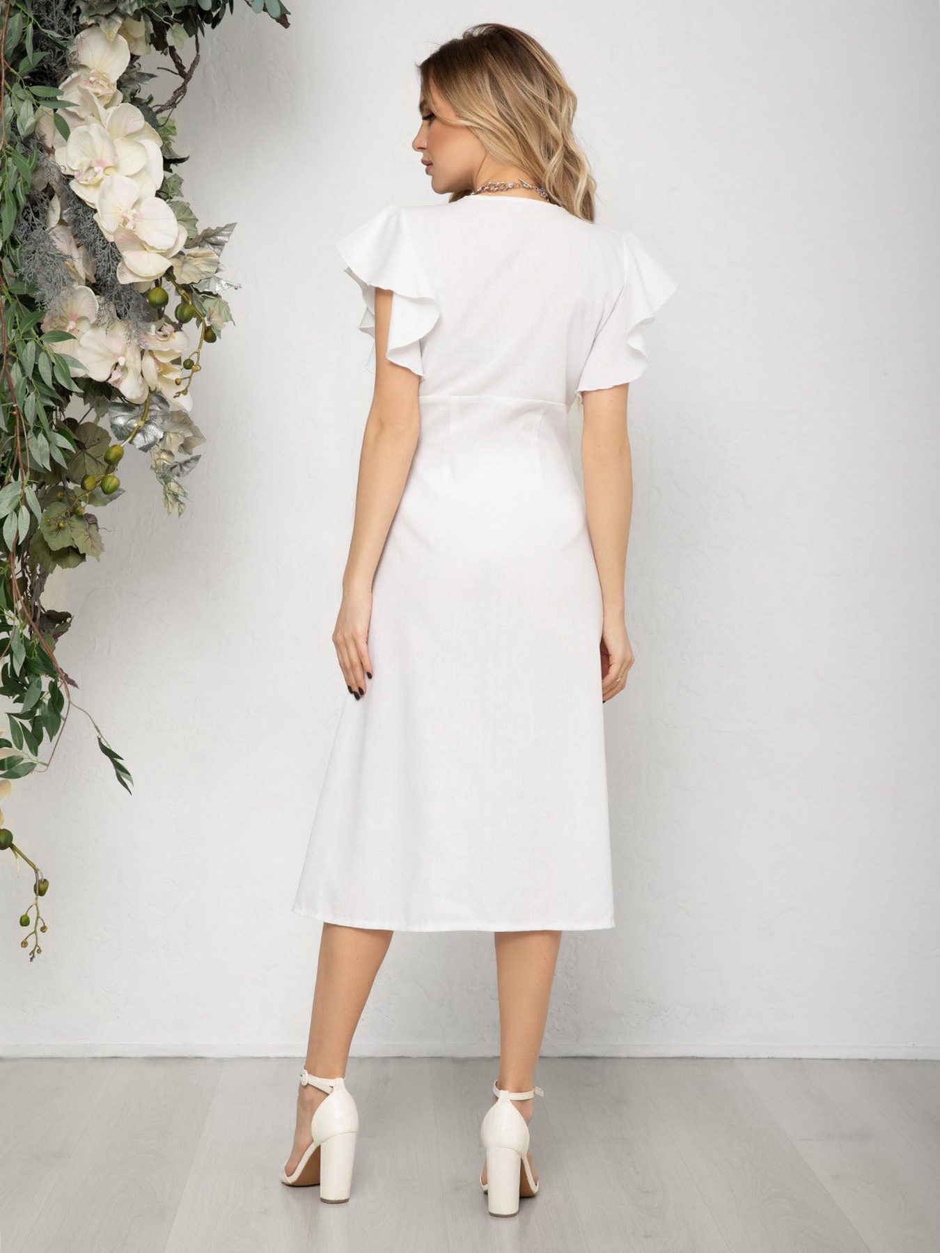 Платье миди ISSA Plus модель 12591_white Фото