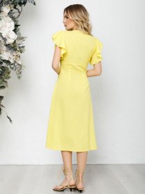 Платье миди ISSA Plus модель 12591_yellow Фото