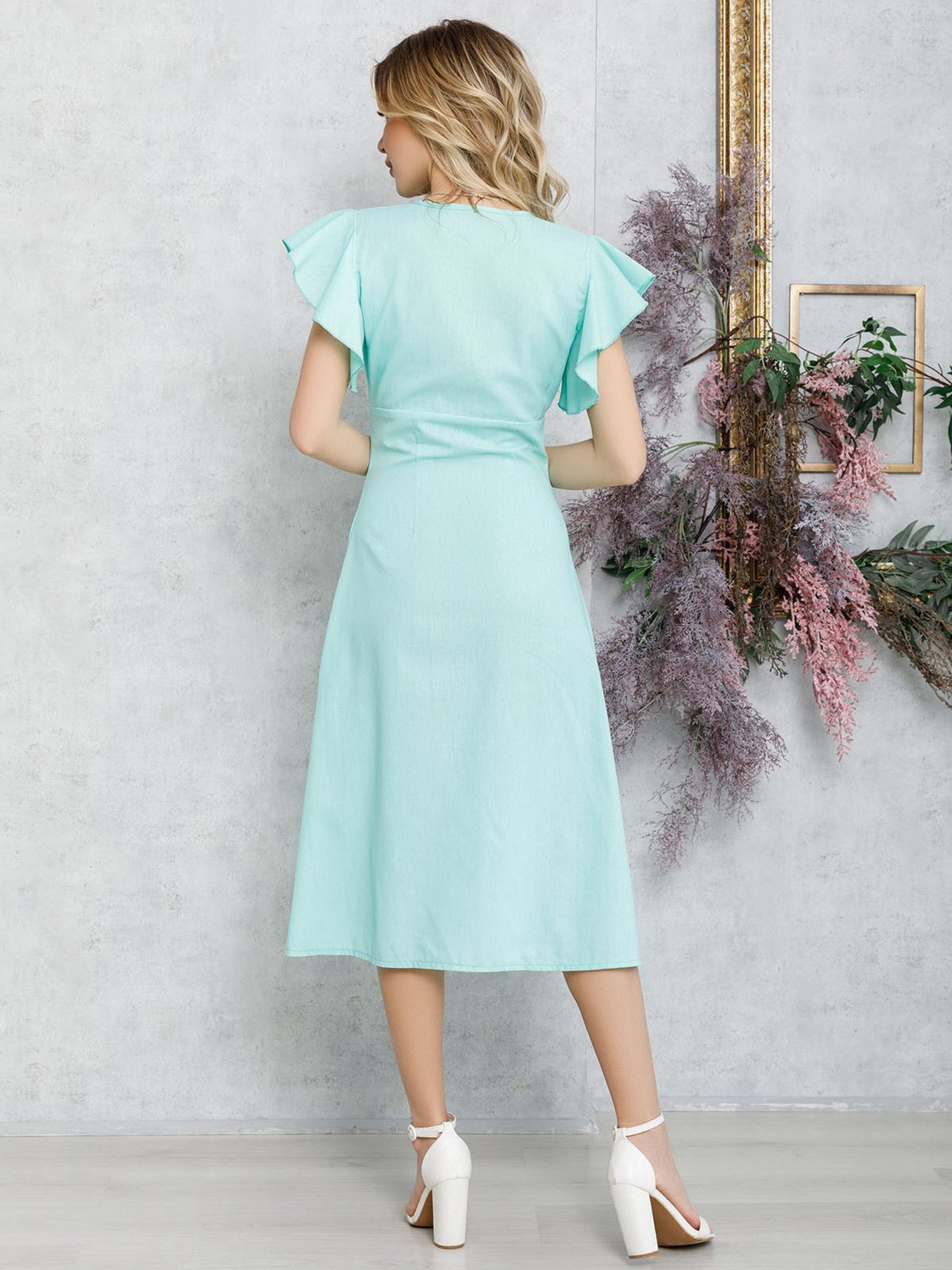 Платье миди ISSA Plus модель 12591_mint Фото