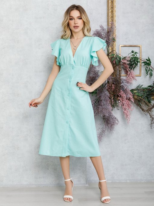 Платье миди ISSA Plus модель 12591_mint Фото