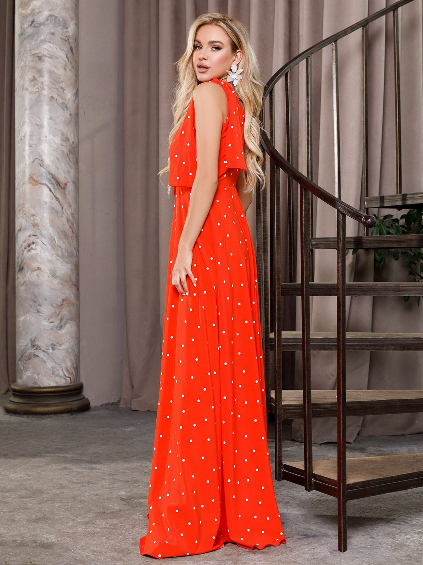 Сукня максі ISSA Plus модель 12625_orange Фото