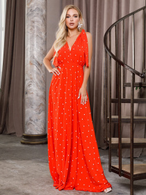 Платье макси ISSA Plus модель 12625_orange Платье макси ISSA Plus модель 12625_orange Фото