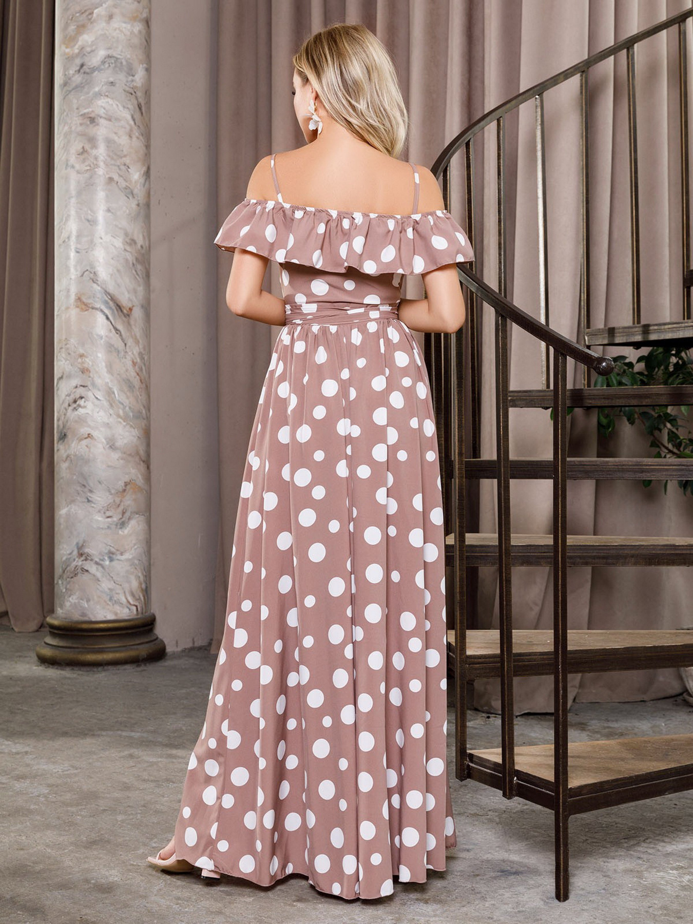 Платье макси ISSA Plus модель 12632_brown Фото