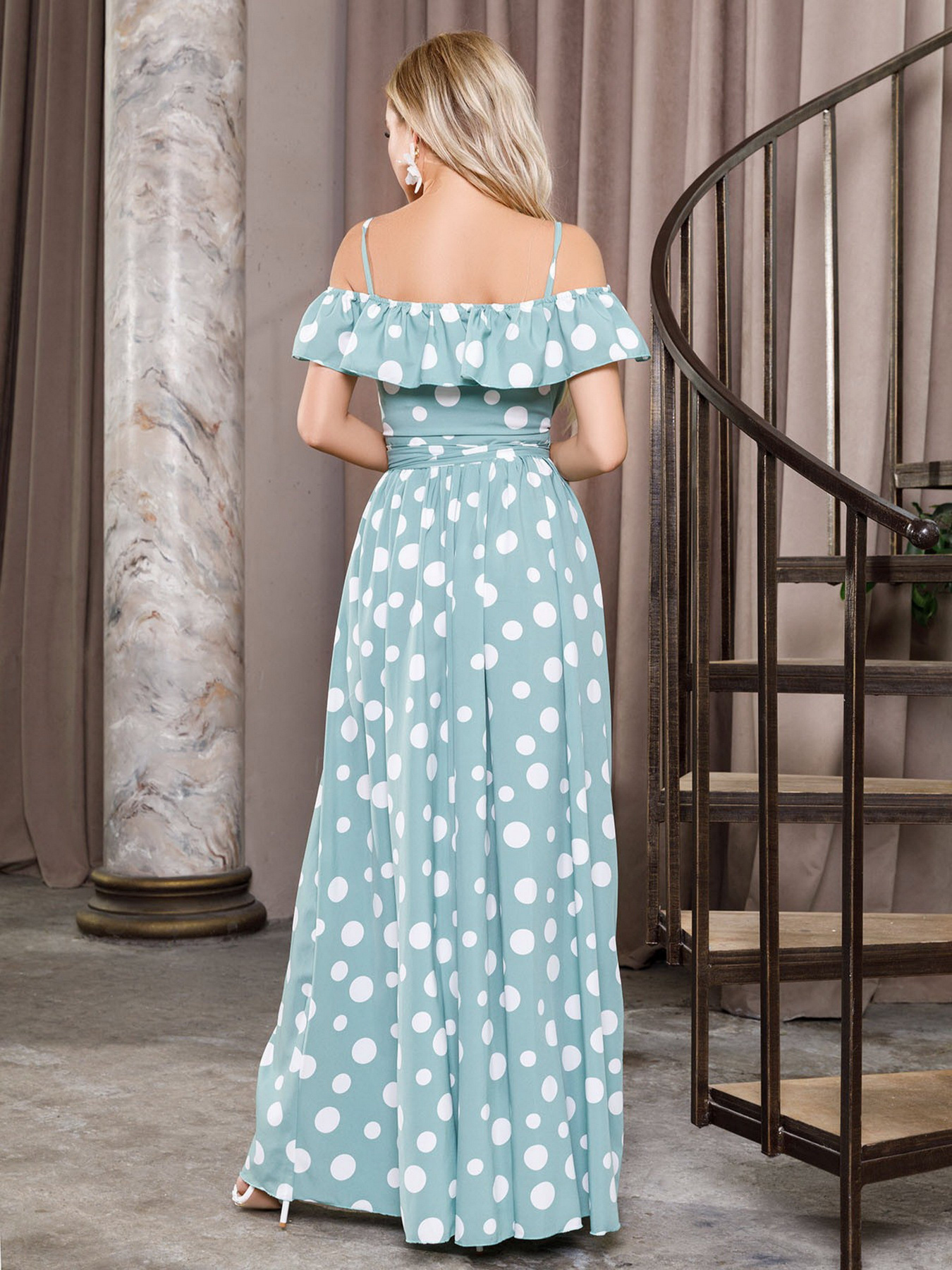 Сукня максі ISSA Plus модель 12632_mint Фото