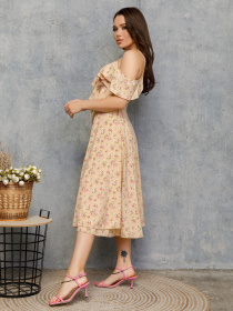 Сукня міді ISSA Plus модель 12656_beige Фото