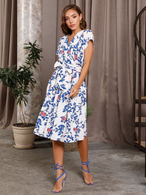 Платье миди ISSA Plus модель 12664_white Фото