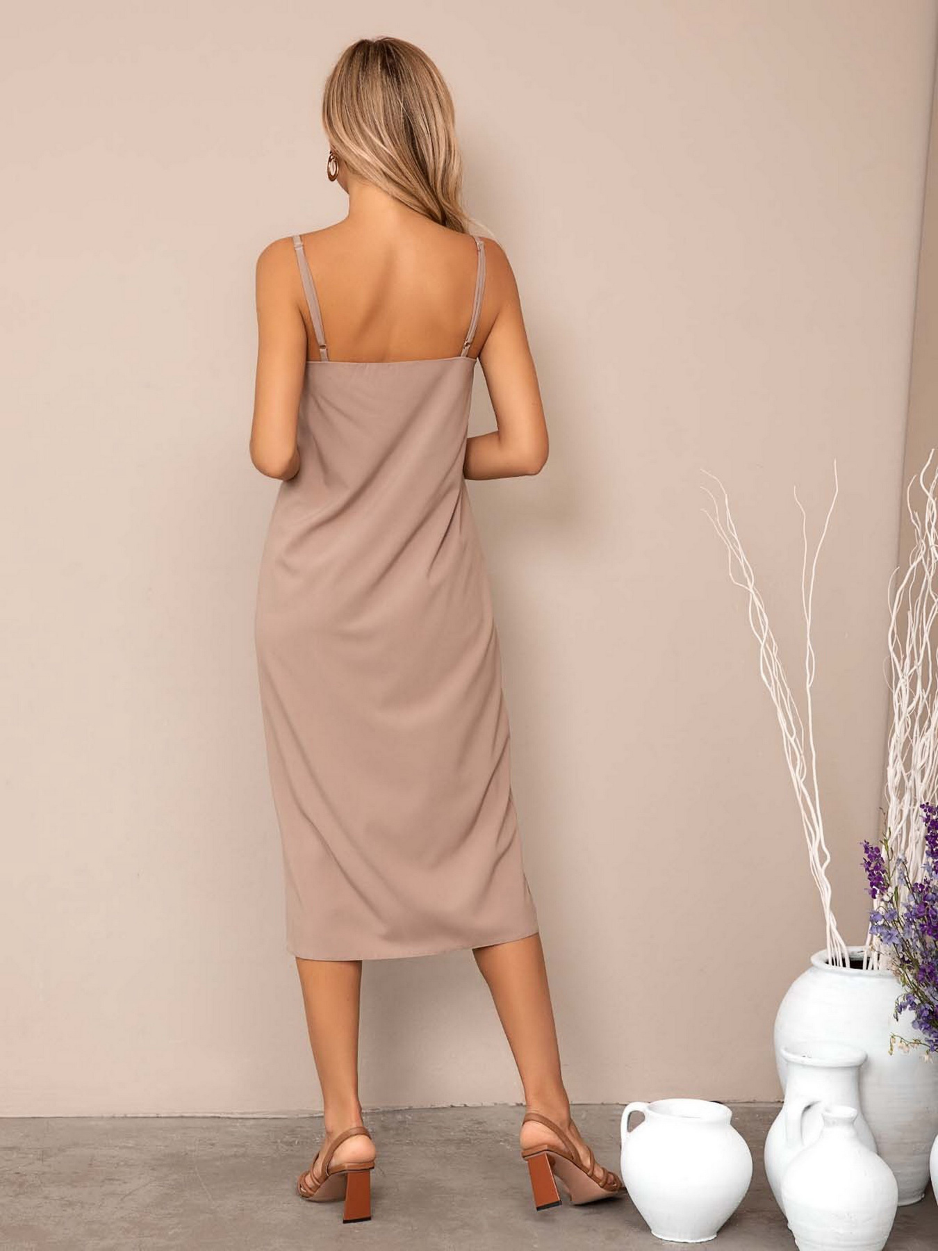 Платье миди ISSA Plus модель 12785_beige Фото