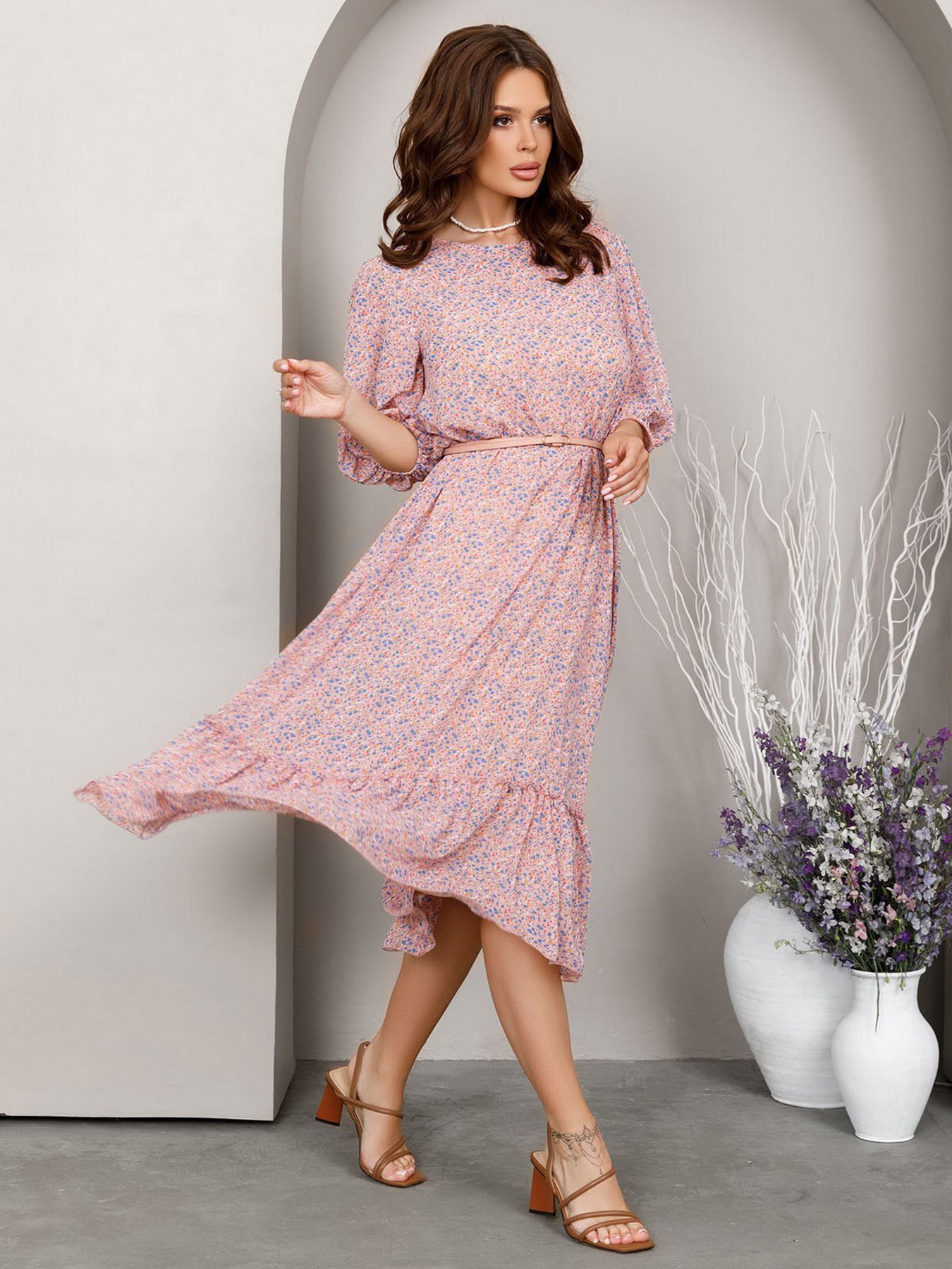 Платье миди ISSA Plus модель 12810_multicolor Фото