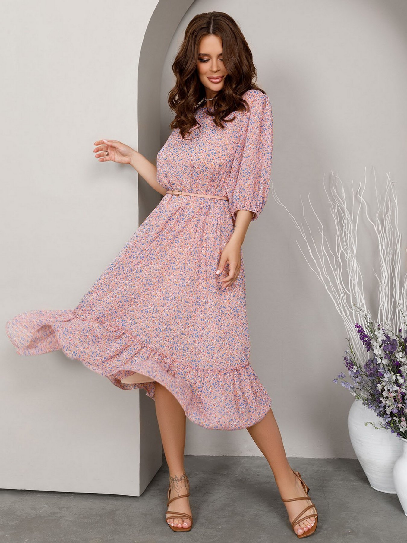 Платье миди ISSA Plus модель 12810_multicolor Фото