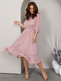 Платье миди ISSA Plus модель 12810_multicolor Фото