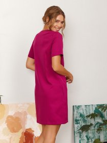 Платье мини ISSA Plus модель 12821_crimson Фото