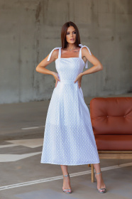 Сукня міді ISSA Plus модель 12833_white Сукня міді ISSA Plus модель 12833_white Фото