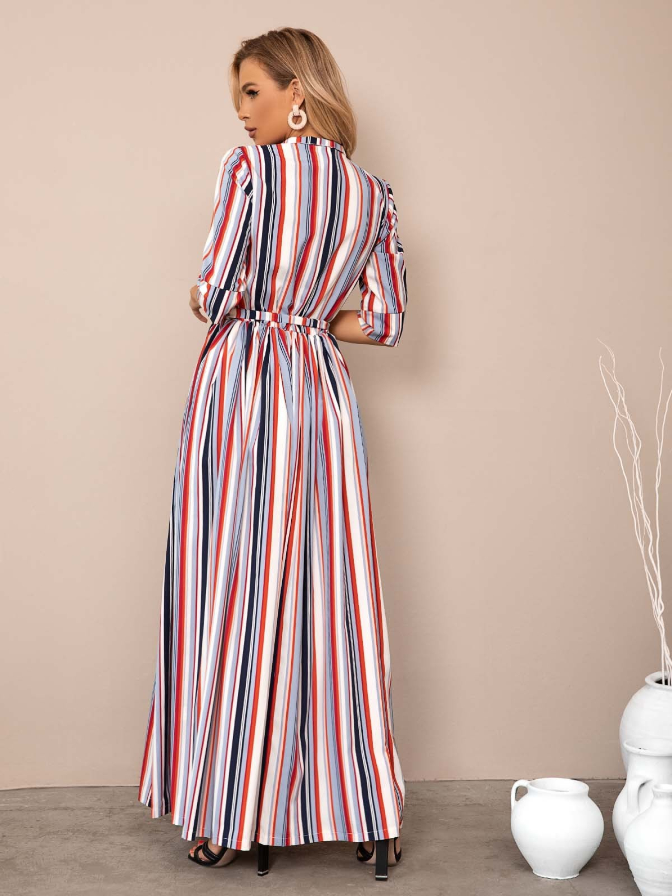 Сукня максі ISSA Plus модель 13003_whiteblue Фото