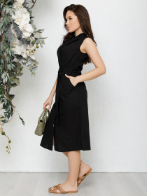 Платье миди ISSA Plus модель SA-193_black Платье миди ISSA Plus модель SA-193_black Фото